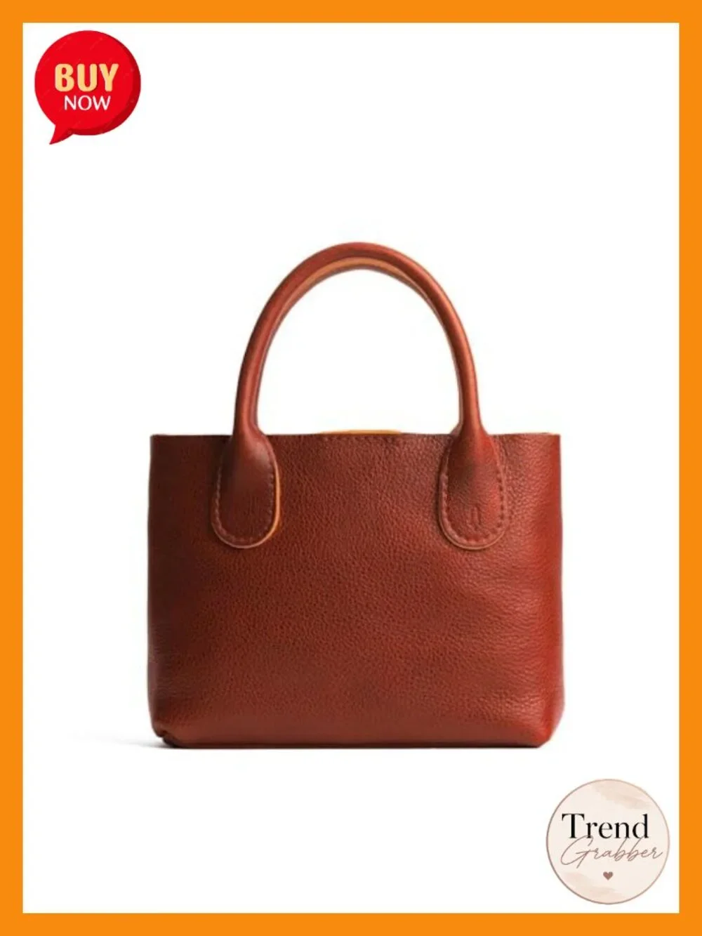 Full-Grain Leather Crossbody Bag with Carrying Handles